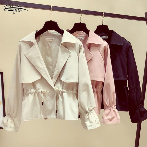 women's loose slim fit short windbreaker plus size spring autumn windproof waterproof raincoat trench coat lady palto 11940 210521, Black;brown
women's loose slim fit short windbreaker plus size spring autumn windproof waterproof raincoat trench coat lady palto 11940 210521, Black;brown