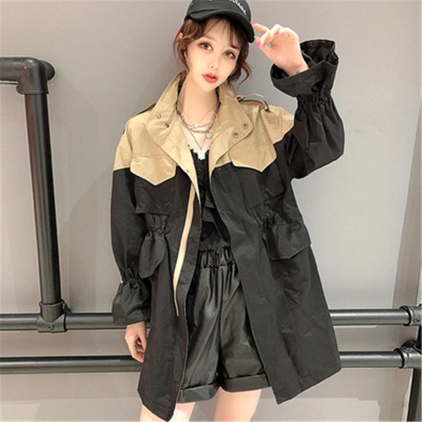 women's trench coats 2021 khaki mid-length windbreaker ladies korean fashion waist color matching tooling spring autumn women m387, Tan;black
women's trench coats 2021 khaki mid-length windbreaker ladies korean fashion waist color matching tooling spring autumn women m387, Tan;black