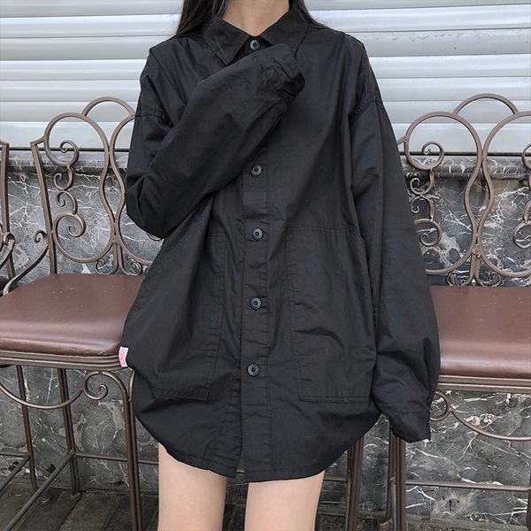 3 colors solid color shirt outwear black coats bf style big pocket long sleeve blouses womens and blouse 2021 (x984), White
3 colors solid color shirt outwear black coats bf style big pocket long sleeve blouses womens and blouse 2021 (x984), White