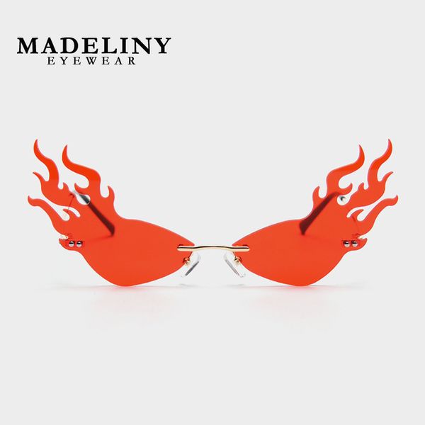 designer sunglasses madleiny fashion fire flame women rimless wave sun glasses metal shades for vintage mirror eyewear uv400 ma429, White;black
designer sunglasses madleiny fashion fire flame women rimless wave sun glasses metal shades for vintage mirror eyewear uv400 ma429, White;black