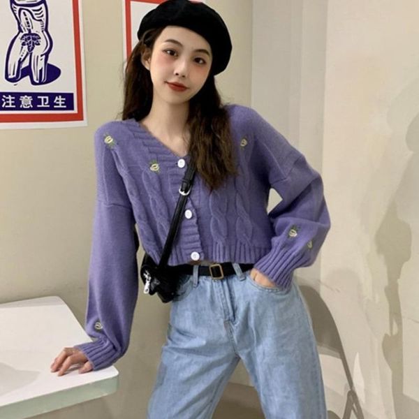 women's knits & tees spring and autumn loose short coat female design sense v-neck long-sleeved bm wind knit cardigan wn*, White
women's knits & tees spring and autumn loose short coat female design sense v-neck long-sleeved bm wind knit cardigan wn*, White