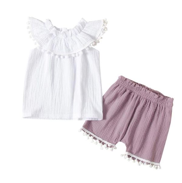children's clothes baby kids summer toddler girls 2pcs outfits sleeveless ruffle collar solid color shorts set clothing sets, White
children's clothes baby kids summer toddler girls 2pcs outfits sleeveless ruffle collar solid color shorts set clothing sets, White