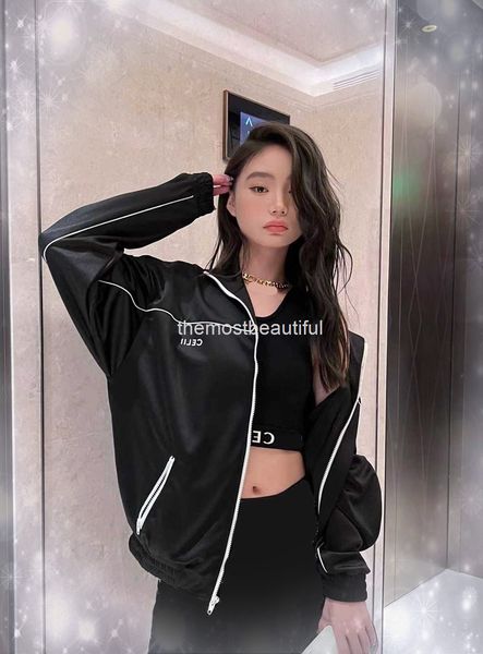 women's jackets ce family college style printed letter cardigan women's early spring loose and versatile sports casual coat, Black;brown 
women's jackets ce family college style printed letter cardigan women's early spring loose and versatile sports casual coat, Black;brown