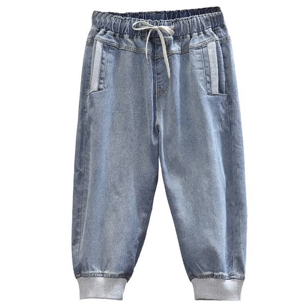 jeans woman high waist drawstring loose plus size casual street style denim calf-length harem pants 210629, Blue
jeans woman high waist drawstring loose plus size casual street style denim calf-length harem pants 210629, Blue