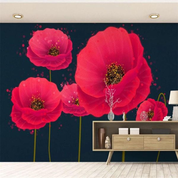 wallpapers drop custom 3d wallpaper mural hand-painted red poppy flower background wall decoration painting
wallpapers drop custom 3d wallpaper mural hand-painted red poppy flower background wall decoration painting