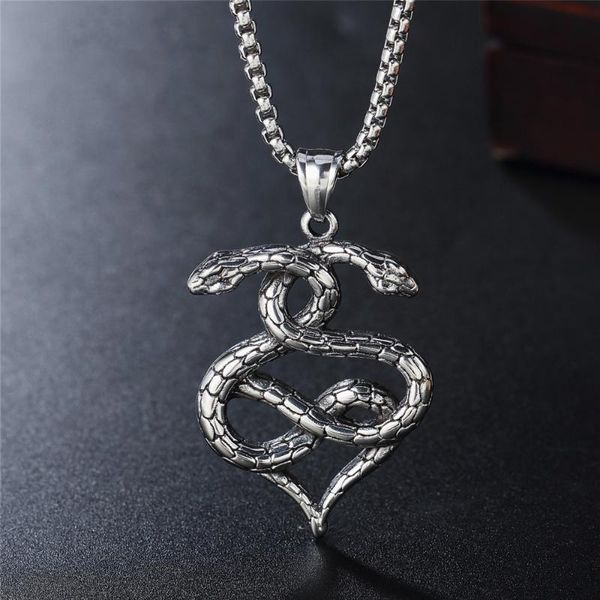 pendant necklaces vintage stainless steel snake necklace men punk hip hop biker double surround animal chain jewelry, Silver
pendant necklaces vintage stainless steel snake necklace men punk hip hop biker double surround animal chain jewelry, Silver