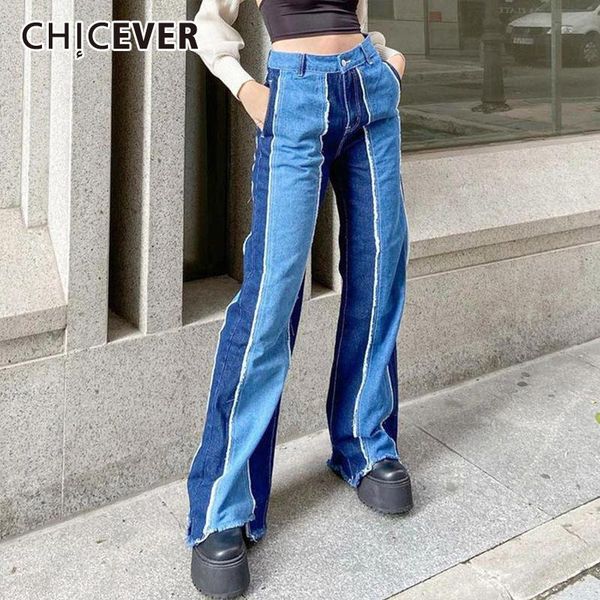 women's pants & capris chicever two tone patchwork casual denim trouser for women high waist straight leg female 2021 summer fashion cl, Black;white
women's pants & capris chicever two tone patchwork casual denim trouser for women high waist straight leg female 2021 summer fashion cl, Black;white