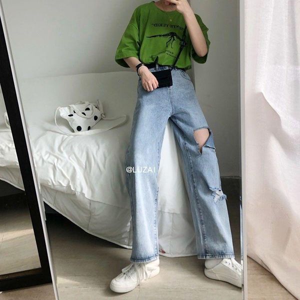 women's jeans 2021 autumn women high waist loose denim pants comfortable fashionable casual straight washed boyfriend trousers e388, Blue
women's jeans 2021 autumn women high waist loose denim pants comfortable fashionable casual straight washed boyfriend trousers e388, Blue