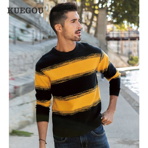 kuegou autumn winter clothing contrast color mens sweater warm pullovers striped sweaters men knitted fashion lz-26078 210524, White;black
kuegou autumn winter clothing contrast color mens sweater warm pullovers striped sweaters men knitted fashion lz-26078 210524, White;black