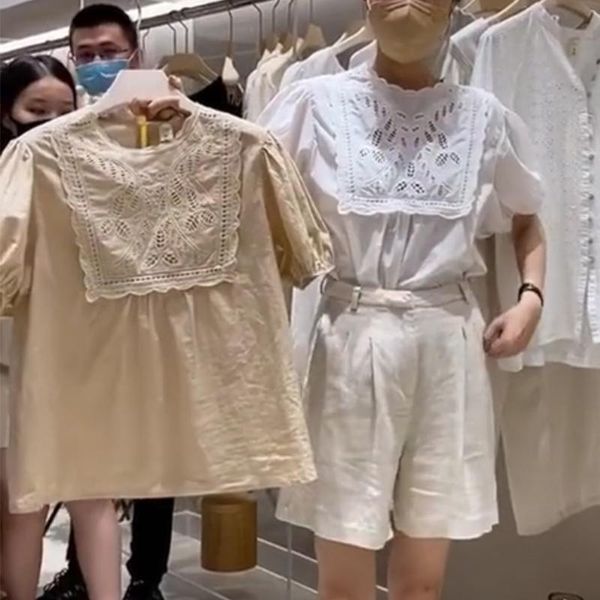 women's blouses & shirts hollow out lace up ruffles chic fashionable summer for ladies solid white elegant fashion parent-child outfit
women's blouses & shirts hollow out lace up ruffles chic fashionable summer for ladies solid white elegant fashion parent-child outfit