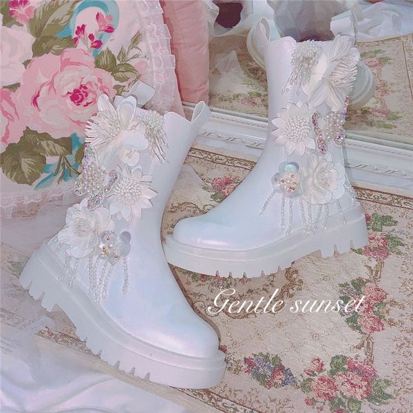 dress shoes womens round toe flowers rhinestones tassels pearls ankle boots platform chunky heel lolita sweet lace girls x-mas gif, Black
dress shoes womens round toe flowers rhinestones tassels pearls ankle boots platform chunky heel lolita sweet lace girls x-mas gif, Black