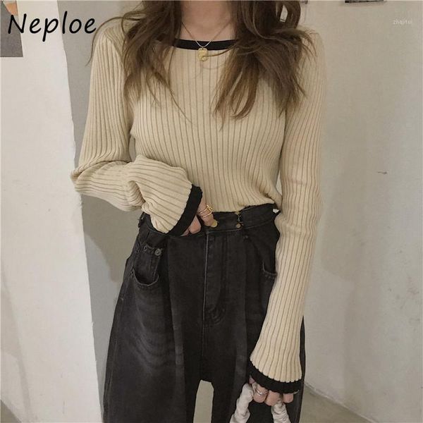 neploe hong kong style o-neck long sleeve pullovers autumn winter 2021 ins knitted sweater simple slim fit women t-shirt women's sweate, White;black
neploe hong kong style o-neck long sleeve pullovers autumn winter 2021 ins knitted sweater simple slim fit women t-shirt women's sweate, White;black