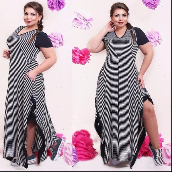 big womens dress size 6xl fat mm woman summer casual black and white stripe split dresses plus women clothing clearance, Black;gray
big womens dress size 6xl fat mm woman summer casual black and white stripe split dresses plus women clothing clearance, Black;gray