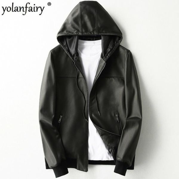 men's leather & faux real sheepskin coat hooded bomber genuine jacket men motorcycle jackets coats chaqueta cuero hombre kfs19m017, Black
men's leather & faux real sheepskin coat hooded bomber genuine jacket men motorcycle jackets coats chaqueta cuero hombre kfs19m017, Black