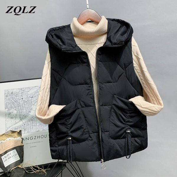 women's vests zqlz autumn vest jacket coat female 2021 casual warm cardigan plus size hooded sleeveless waistcoat, Black;white
women's vests zqlz autumn vest jacket coat female 2021 casual warm cardigan plus size hooded sleeveless waistcoat, Black;white