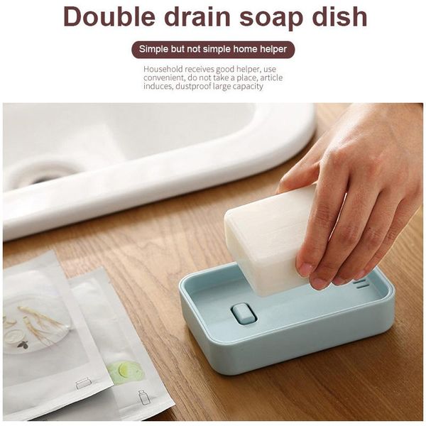 plastic soap box creative handmade square holder wall-mounted double drain bathroom household dishes
plastic soap box creative handmade square holder wall-mounted double drain bathroom household dishes