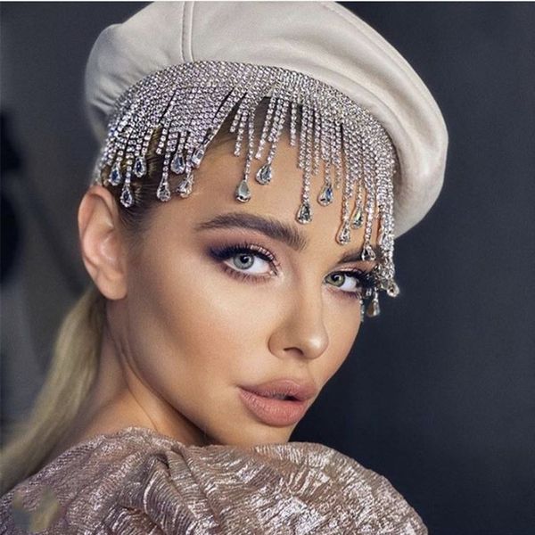 2020 fashion luxury full rhinestone tassel water drop wedding head for bride bling crystal hair chain jewelry headband, Slivery;golden
2020 fashion luxury full rhinestone tassel water drop wedding head for bride bling crystal hair chain jewelry headband, Slivery;golden