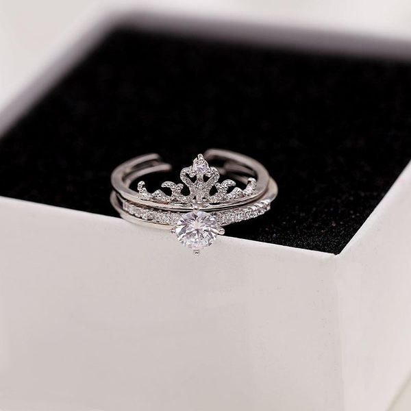 cluster rings zirconia crown two in one fashion open ring 925 silver for women engagement & marriage diy fine jewelry gifts, Golden;silver
cluster rings zirconia crown two in one fashion open ring 925 silver for women engagement & marriage diy fine jewelry gifts, Golden;silver