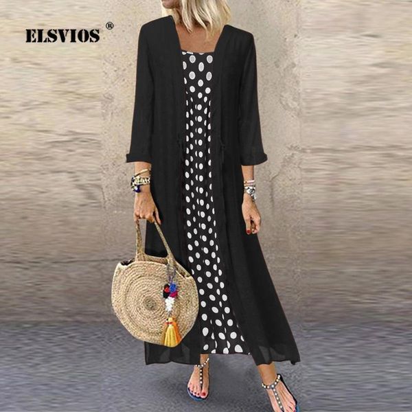 casual dresses elsvios 2 piece set women polka dot print autumn dress ladies o neck long sleeve party plus size maxi vestido, Black;gray
casual dresses elsvios 2 piece set women polka dot print autumn dress ladies o neck long sleeve party plus size maxi vestido, Black;gray