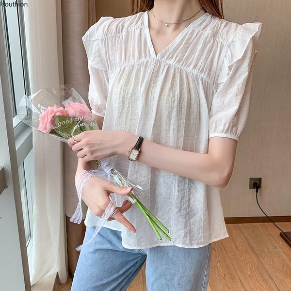 women's blouses & shirts houthion silk short sleeve plus size shirt solid korean casual fashion chiffon blouse v-neck, White
women's blouses & shirts houthion silk short sleeve plus size shirt solid korean casual fashion chiffon blouse v-neck, White