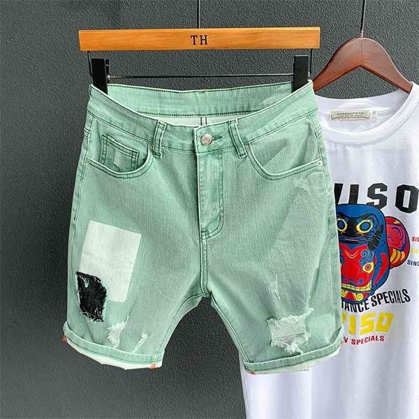 green denim short men short summer cargo jeans casual brand classic beach hole ripped shorts bermuda 210712, White;black
green denim short men short summer cargo jeans casual brand classic beach hole ripped shorts bermuda 210712, White;black