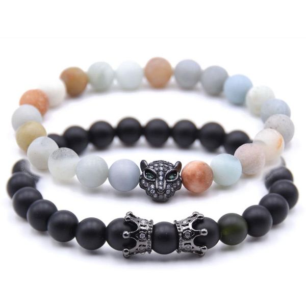beaded, strands 2pcs/set 8mm classic volcanic stone pave cz leopard head charm bracelet for men&women bracelets jewelry pulseras moda, Black
beaded, strands 2pcs/set 8mm classic volcanic stone pave cz leopard head charm bracelet for men&women bracelets jewelry pulseras moda, Black