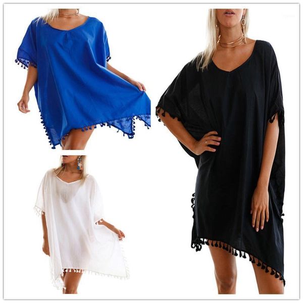 women's swimwear maio feminino praia 2021 bikini pareo coverup plus size cover up tunics sarong short beach slub chiffon tassel loose, White;black
women's swimwear maio feminino praia 2021 bikini pareo coverup plus size cover up tunics sarong short beach slub chiffon tassel loose, White;black