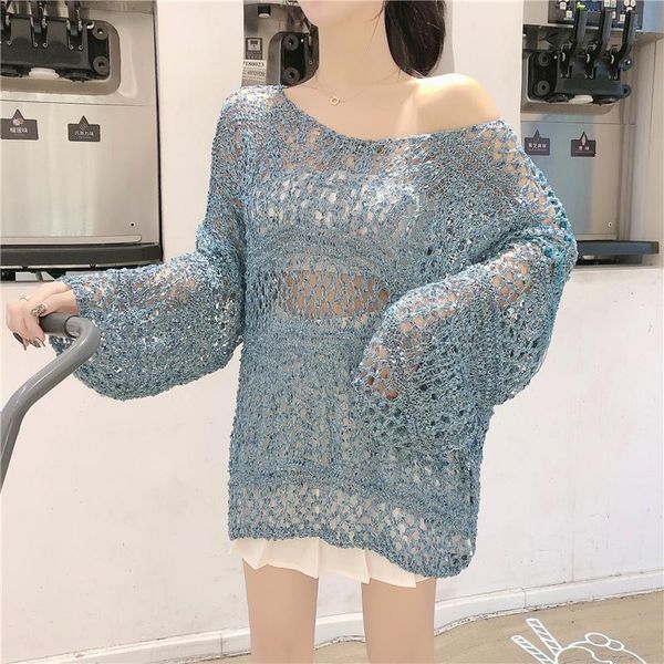 women's sweaters spring women crochet lady casual loose femme pullovers, White;black
women's sweaters spring women crochet lady casual loose femme pullovers, White;black