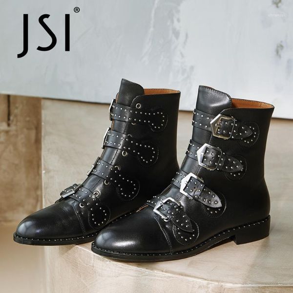 boots jsi mid-calf leisure style woman genuine leather round toe rivet buckle middle low square heel jo6551, Black
boots jsi mid-calf leisure style woman genuine leather round toe rivet buckle middle low square heel jo6551, Black