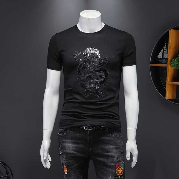 longtu embroidery round neck short sleeve t-shirt men's summer fashion trend slim fit youth large mercerized cotton half sleeve t-shirt, White;black
longtu embroidery round neck short sleeve t-shirt men's summer fashion trend slim fit youth large mercerized cotton half sleeve t-shirt, White;black