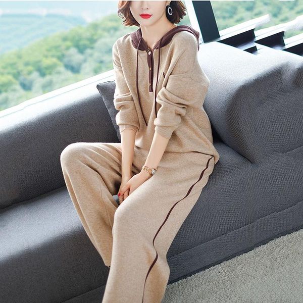 women's two piece pants winter thicken knit sweater outfits women oversized letter print hooded pullover tracksuit knitwear wide leg pa, White
women's two piece pants winter thicken knit sweater outfits women oversized letter print hooded pullover tracksuit knitwear wide leg pa, White