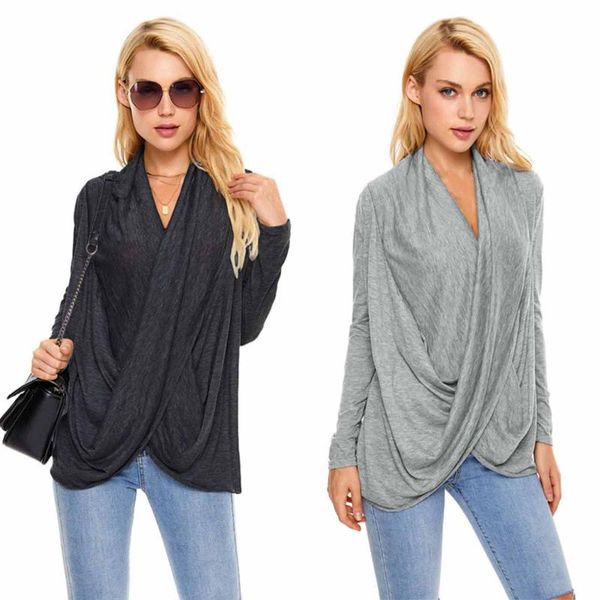 women's blouses & shirts irregular blouse women autumn ladies loose pile collar long slim casual v neck office shirt chemise female, White
women's blouses & shirts irregular blouse women autumn ladies loose pile collar long slim casual v neck office shirt chemise female, White