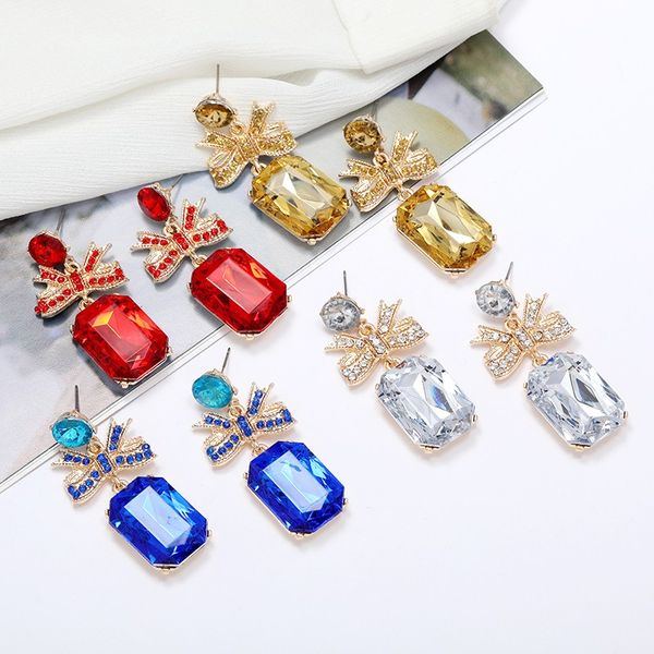 temperament crystal bow dangle earrings vintage geometric square drop earring for woman girls party jewelry brincos, Silver
temperament crystal bow dangle earrings vintage geometric square drop earring for woman girls party jewelry brincos, Silver