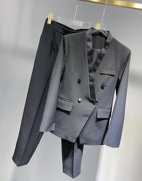 women's two piece pants nanyou 2021 spring fashion temperament double breasted blazer jacket straight suit women z932, White
women's two piece pants nanyou 2021 spring fashion temperament double breasted blazer jacket straight suit women z932, White