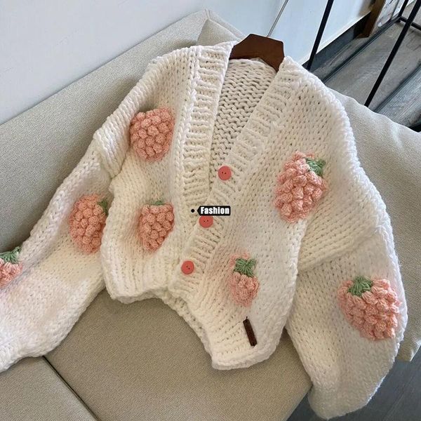 women's knits & tees 2021 autumn women college style knitted cardigan female small v-neck sweater loose white color red strawberry coat
women's knits & tees 2021 autumn women college style knitted cardigan female small v-neck sweater loose white color red strawberry coat