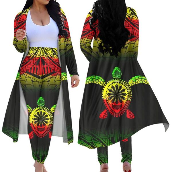 women's two piece pants jackherelook polynesain samoa turtle print 2 pieces set outfits plus size women long sleeve cardigan skinny bod, White 
women's two piece pants jackherelook polynesain samoa turtle print 2 pieces set outfits plus size women long sleeve cardigan skinny bod, White