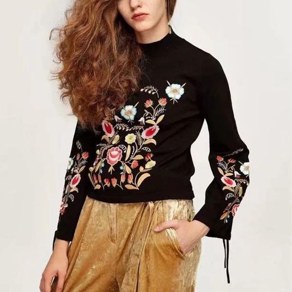 women's sweaters 2021 winter women embroidery knit sweater high neck knitted pullover fashion chic warm, White;black
women's sweaters 2021 winter women embroidery knit sweater high neck knitted pullover fashion chic warm, White;black
