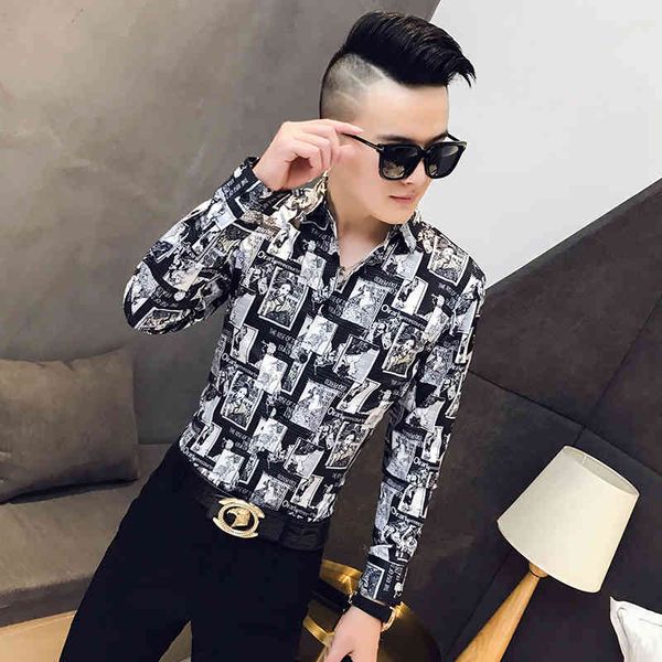 men's casual shirts primavera de alta qualidade dos homens camisas casuais manga longa nova moda simples fino ajuste impresso digital b, White;black
men's casual shirts primavera de alta qualidade dos homens camisas casuais manga longa nova moda simples fino ajuste impresso digital b, White;black