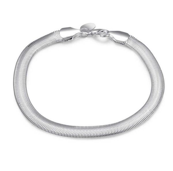 925 sterling silver snake chain bracelet 6mm x20cm cool street style fashion jewelry christmas gifts low price, Black
925 sterling silver snake chain bracelet 6mm x20cm cool street style fashion jewelry christmas gifts low price, Black