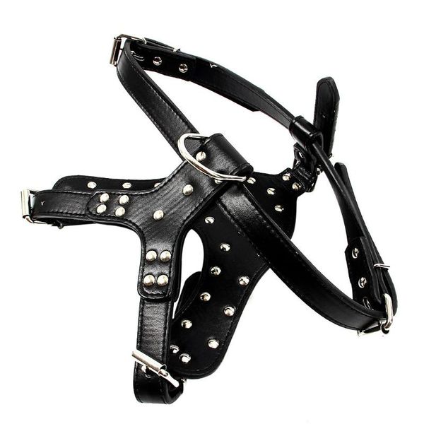 leather studded black pit bull dog for size 25 "-35" collars & leashes 
leather studded black pit bull dog for size 25 "-35" collars & leashes