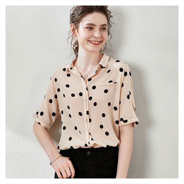 blouses design sense dot prints shirt loose bat sleeve lapel silk 2021 fashion style, White
blouses design sense dot prints shirt loose bat sleeve lapel silk 2021 fashion style, White
