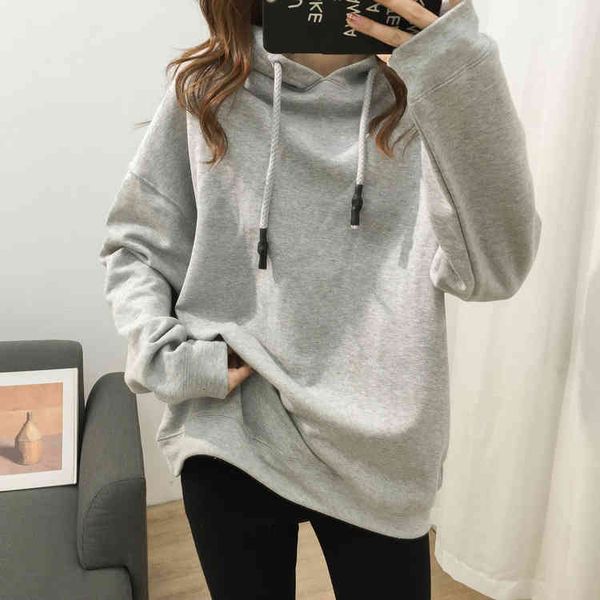 hoodies autumn thin terry cotton hooded pullover women's korean version loose and versatile solid color long sleeve coat, Black
hoodies autumn thin terry cotton hooded pullover women's korean version loose and versatile solid color long sleeve coat, Black