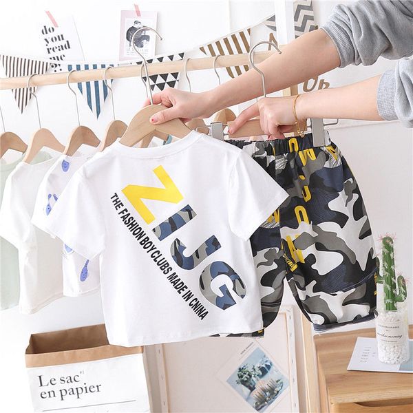 boys summer suit new middle and small children boys casual short-sleeved camouflage suit handsome baby summer two-piece suit, White
boys summer suit new middle and small children boys casual short-sleeved camouflage suit handsome baby summer two-piece suit, White