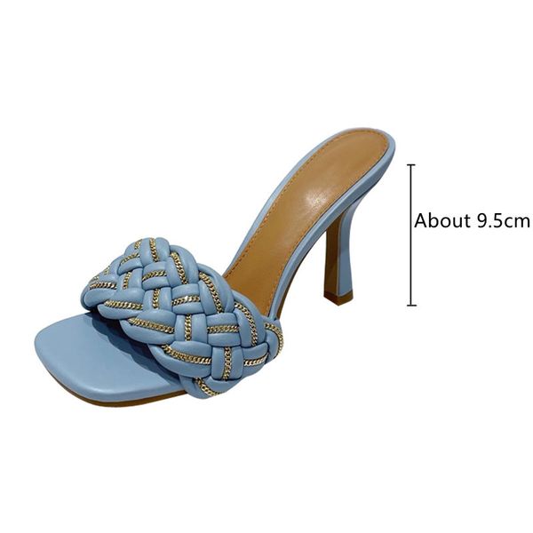 ins style fashion weave chains women slippers sandals female high heels mules slides casual outside vacation slippers shoes k78, Black
ins style fashion weave chains women slippers sandals female high heels mules slides casual outside vacation slippers shoes k78, Black