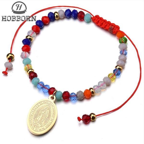 charm bracelets hobborn women faceted crystal slide beaded bracelet love bangles virgin mary pendant titanium steel jewelry gift, Golden;silver
charm bracelets hobborn women faceted crystal slide beaded bracelet love bangles virgin mary pendant titanium steel jewelry gift, Golden;silver