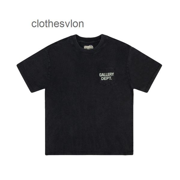 mens fashion gallerydept washed pocket printed letters short sleeves, White;black