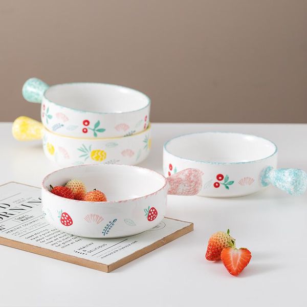 bowls ceramic household fruit salad bowl baked rice underglaze color hand-painted handle baking cute tableware
bowls ceramic household fruit salad bowl baked rice underglaze color hand-painted handle baking cute tableware