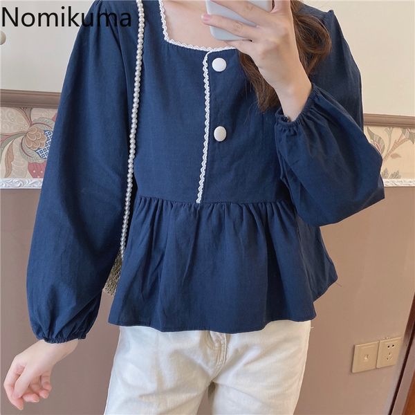 nomikuma sweet short women doll shirt new korean long sleeve square collar blusas femme causal back lace up blouses 6c283 210427, White
nomikuma sweet short women doll shirt new korean long sleeve square collar blusas femme causal back lace up blouses 6c283 210427, White