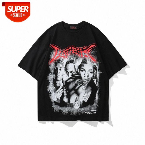 dark wind european and american characters printed short-sleeved t-shirt men's high street five-point sleeve summer loose half-sleeved, White;black
dark wind european and american characters printed short-sleeved t-shirt men's high street five-point sleeve summer loose half-sleeved, White;black