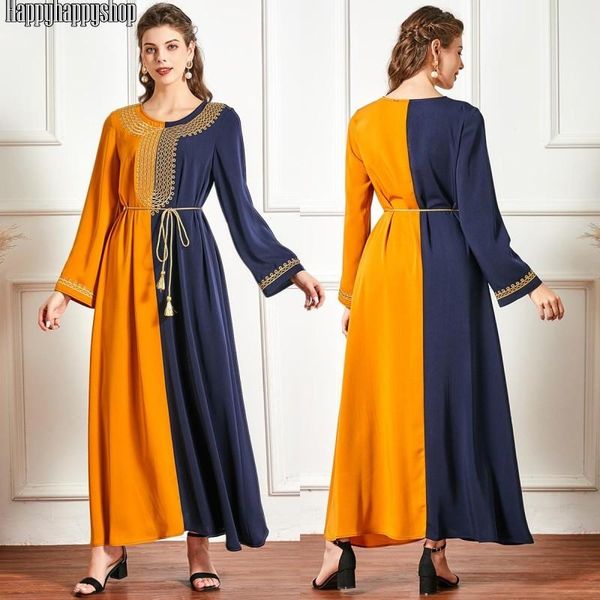 women plus size muslim islamic abaya patchwork kaftan moroccan loose robe turkish embroidery dresses with belt casual, Black;gray
women plus size muslim islamic abaya patchwork kaftan moroccan loose robe turkish embroidery dresses with belt casual, Black;gray